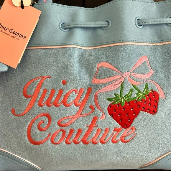 Juicy couture Retro Daydreamer Blue with strawberries Y2K - Picture 2 of 6